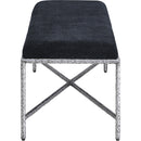  Color_Black -- Meridian Valley Chenille Fabric Upholstered Bench IMAGE 4