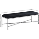  Color_Black -- Meridian Valley Chenille Fabric Upholstered Bench IMAGE 6