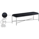  Color_Black -- Meridian Valley Chenille Fabric Upholstered Bench IMAGE 7