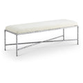  Color_Cream -- Valley Cream Chenille Fabric Upholstered Bench IMAGE 1