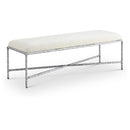  Color_Cream -- Valley Cream Chenille Fabric Upholstered Bench IMAGE 1