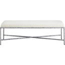  Color_Cream -- Valley Cream Chenille Fabric Upholstered Bench IMAGE 3