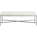 Meridian Valley Cream Chenille Fabric Bench IMAGE 3