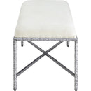  Color_Cream -- Valley Cream Chenille Fabric Upholstered Bench IMAGE 4