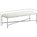  Color_Cream -- Valley Cream Chenille Fabric Upholstered Bench IMAGE 6