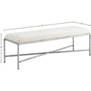 Meridian Valley Cream Chenille Fabric Bench IMAGE 6