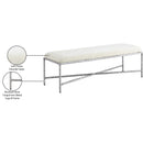 Meridian Valley Cream Chenille Fabric Bench IMAGE 7