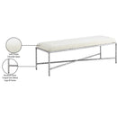  Color_Cream -- Valley Cream Chenille Fabric Upholstered Bench IMAGE 7