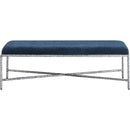  Color_Navy -- Valley Navy Chenille Fabric Upholstered Bench IMAGE 3