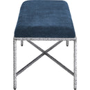  Color_Navy -- Valley Navy Chenille Fabric Upholstered Bench IMAGE 4