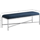  Color_Navy -- Valley Navy Chenille Fabric Upholstered Bench IMAGE 6