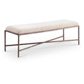  Color_Beige -- Meridian Valley Chenille Fabric Upholstered Bench IMAGE 1