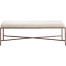 Color_Beige -- Meridian Valley Chenille Fabric Upholstered Bench IMAGE 3