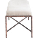  Color_Beige -- Meridian Valley Chenille Fabric Upholstered Bench IMAGE 4