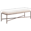  Color_Beige -- Meridian Valley Chenille Fabric Upholstered Bench IMAGE 6
