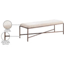  Color_Beige -- Meridian Valley Chenille Fabric Upholstered Bench IMAGE 7
