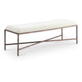  Color_Cream -- Valley Cream Chenille Fabric Upholstered Bench IMAGE 1