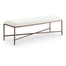  Color_Cream -- Valley Cream Chenille Fabric Upholstered Bench IMAGE 1
