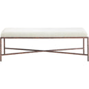 Color_Cream -- Valley Cream Chenille Fabric Upholstered Bench IMAGE 3
