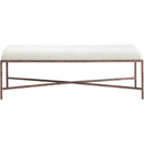 Meridian Valley Cream Chenille Fabric Bench IMAGE 3
