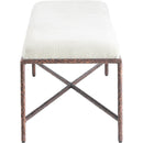 Meridian Valley Cream Chenille Fabric Bench IMAGE 4