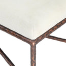  Color_Cream -- Valley Cream Chenille Fabric Upholstered Bench IMAGE 5