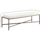  Color_Cream -- Valley Cream Chenille Fabric Upholstered Bench IMAGE 6