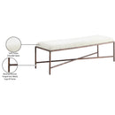  Color_Cream -- Valley Cream Chenille Fabric Upholstered Bench IMAGE 7