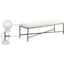 Meridian Valley Cream Chenille Fabric Bench IMAGE 7