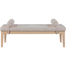  Color_Beige -- Meridian Priscilla Linen Textured Fabric Upholstered Bench IMAGE 3
