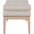  Color_Beige -- Meridian Priscilla Linen Textured Fabric Upholstered Bench IMAGE 4
