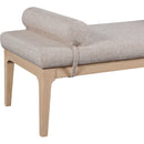  Color_Beige -- Meridian Priscilla Linen Textured Fabric Upholstered Bench IMAGE 5