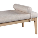  Color_Beige -- Meridian Priscilla Linen Textured Fabric Upholstered Bench IMAGE 6