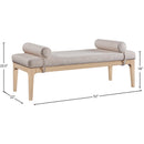  Color_Beige -- Meridian Priscilla Linen Textured Fabric Upholstered Bench IMAGE 8