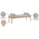  Color_Beige -- Meridian Priscilla Linen Textured Fabric Upholstered Bench IMAGE 9
