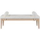  Color_Cream -- Priscilla Cream Linen Textured Fabric Upholstered Bench IMAGE 3