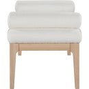 Color_Cream -- Priscilla Cream Linen Textured Fabric Upholstered Bench IMAGE 4