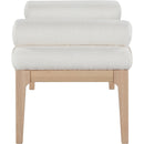 Meridian Priscilla Cream Linen Textured Fabric Bench IMAGE 4
