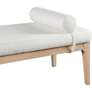  Color_Cream -- Priscilla Cream Linen Textured Fabric Upholstered Bench IMAGE 6