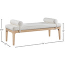  Color_Cream -- Priscilla Cream Linen Textured Fabric Upholstered Bench IMAGE 8