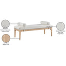  Color_Cream -- Priscilla Cream Linen Textured Fabric Upholstered Bench IMAGE 9