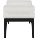 Color_Cream -- Meridian Priscilla Linen Textured Fabric Upholstered Bench IMAGE 4