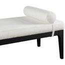  Color_Cream -- Meridian Priscilla Linen Textured Fabric Upholstered Bench IMAGE 6
