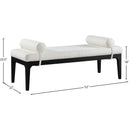  Color_Cream -- Meridian Priscilla Linen Textured Fabric Upholstered Bench IMAGE 8