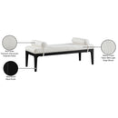 Color_Cream -- Meridian Priscilla Linen Textured Fabric Upholstered Bench IMAGE 9