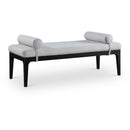 Meridian Priscilla Grey Linen Textured Fabric Bench IMAGE 1