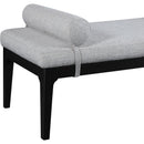  Color_Grey -- Priscilla Grey Linen Textured Fabric Upholstered Bench IMAGE 5
