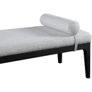  Color_Grey -- Priscilla Grey Linen Textured Fabric Upholstered Bench IMAGE 6