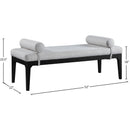  Color_Grey -- Priscilla Grey Linen Textured Fabric Upholstered Bench IMAGE 8