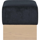  Color_Black -- Meridian Havre Velour Fur Fabric Upholstered Ottoman IMAGE 3